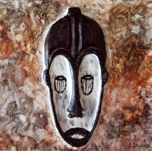 AFRICAN MASK METAL WALL ART FANG MASK by Injete WM | Injete Designs